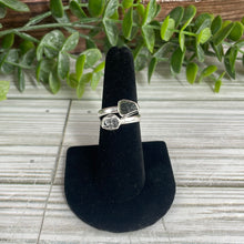 Load image into Gallery viewer, Moldavite &amp; Herkimer Diamond Size 7 Sterling Silver Ring