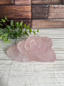 Rose Quartz Rose Carving