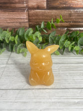 Load image into Gallery viewer, Orange Calcite Pikachu Carving