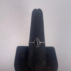 Black Onyx Size 9 Sterling Silver Ring