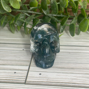 Moss Agate Skull