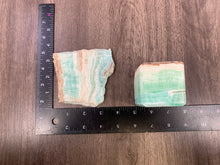 Load image into Gallery viewer, Caribbean Calcite Cube on Caribbean Calcite Slab