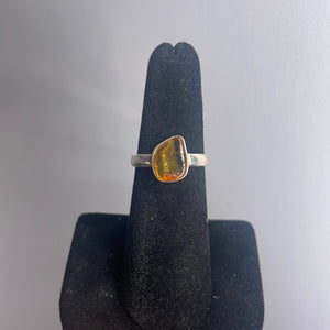 Amber Size 7 Sterling Silver Ring