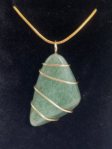 Green Aventurine Wire-Wrapped Pendant