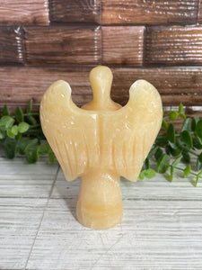 Orange Calcite Angel Carving Large