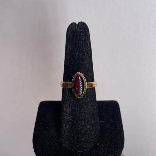 Garnet Size 8 14k Gold Plated Ring
