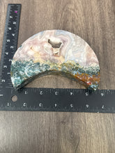 Load image into Gallery viewer, Moss Agate and Pink Amethyst Moon