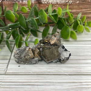 Pyrite With Quartz Cluster