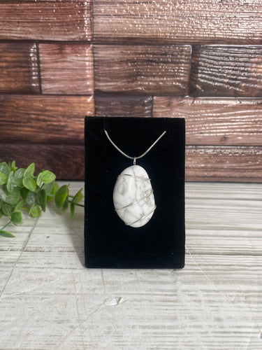 Howlite Wire-Wrapped Pendant