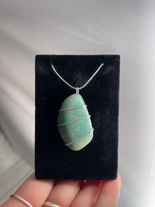 Amazonite Wire-Wrapped Pendant
