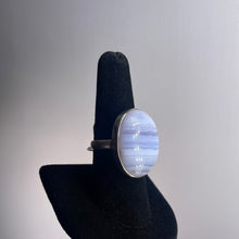 Load image into Gallery viewer, Blue Lace Agate Size 8 Sterling Silver Ring