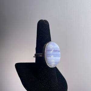 Blue Lace Agate Size 8 Sterling Silver Ring