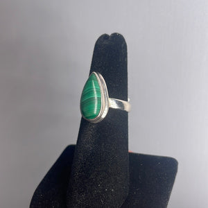 Malachite Size 6 Sterling Silver Ring