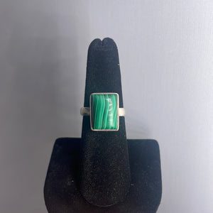 Malachite Size 7 Sterling Silver Ring