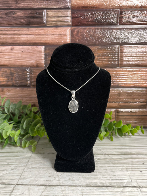 Tourmaline In Quartz Sterling Silver Pendant