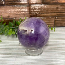 Load image into Gallery viewer, Smoky Chevron Amethyst Sphere
