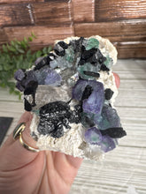 Load image into Gallery viewer, Fluorite and Black Tourmaline on the Matrix