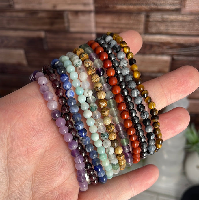 Crystal Bracelet- 4mm and Chipstone