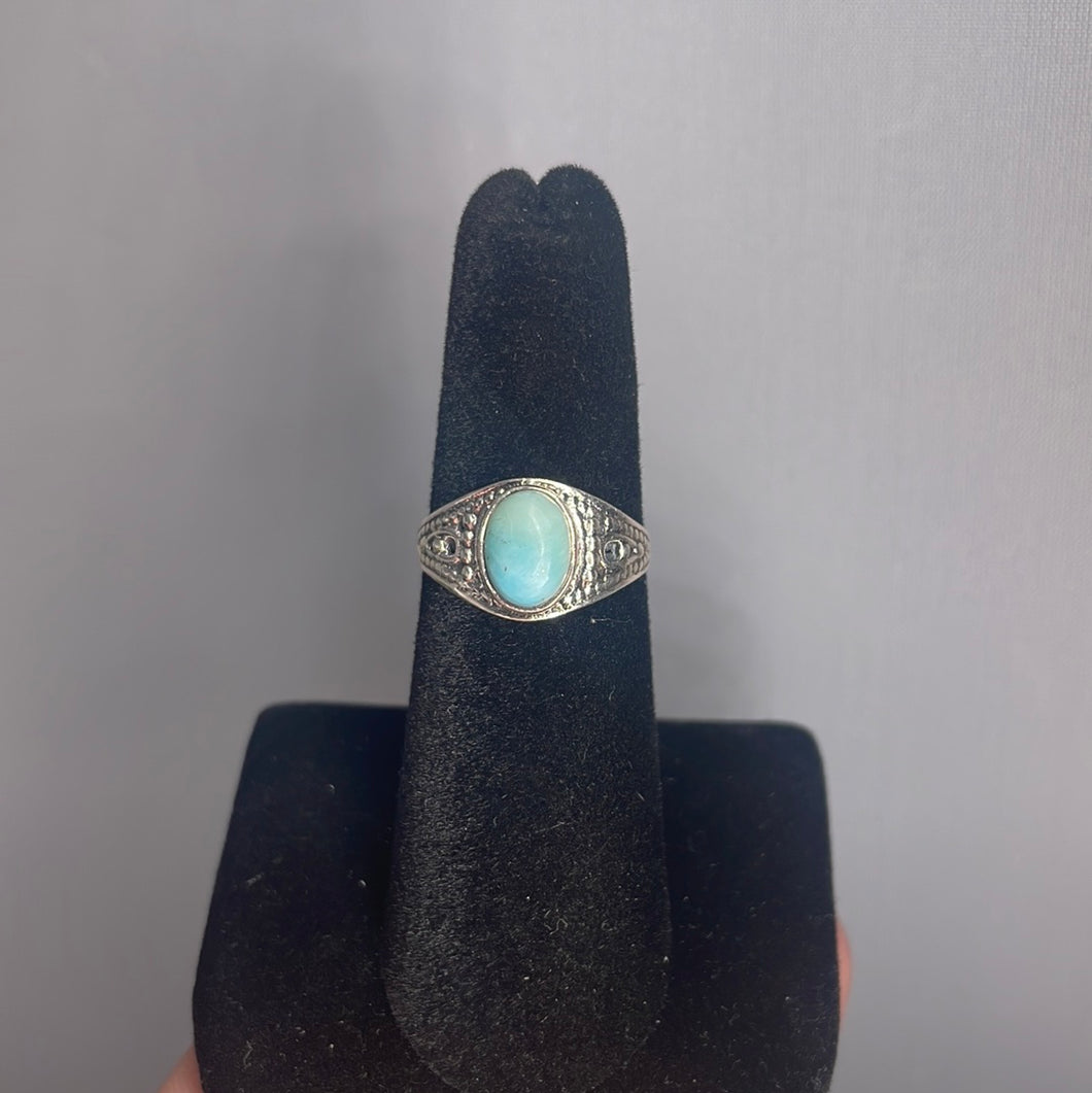 Larimar Size 6 Sterling Silver Ring