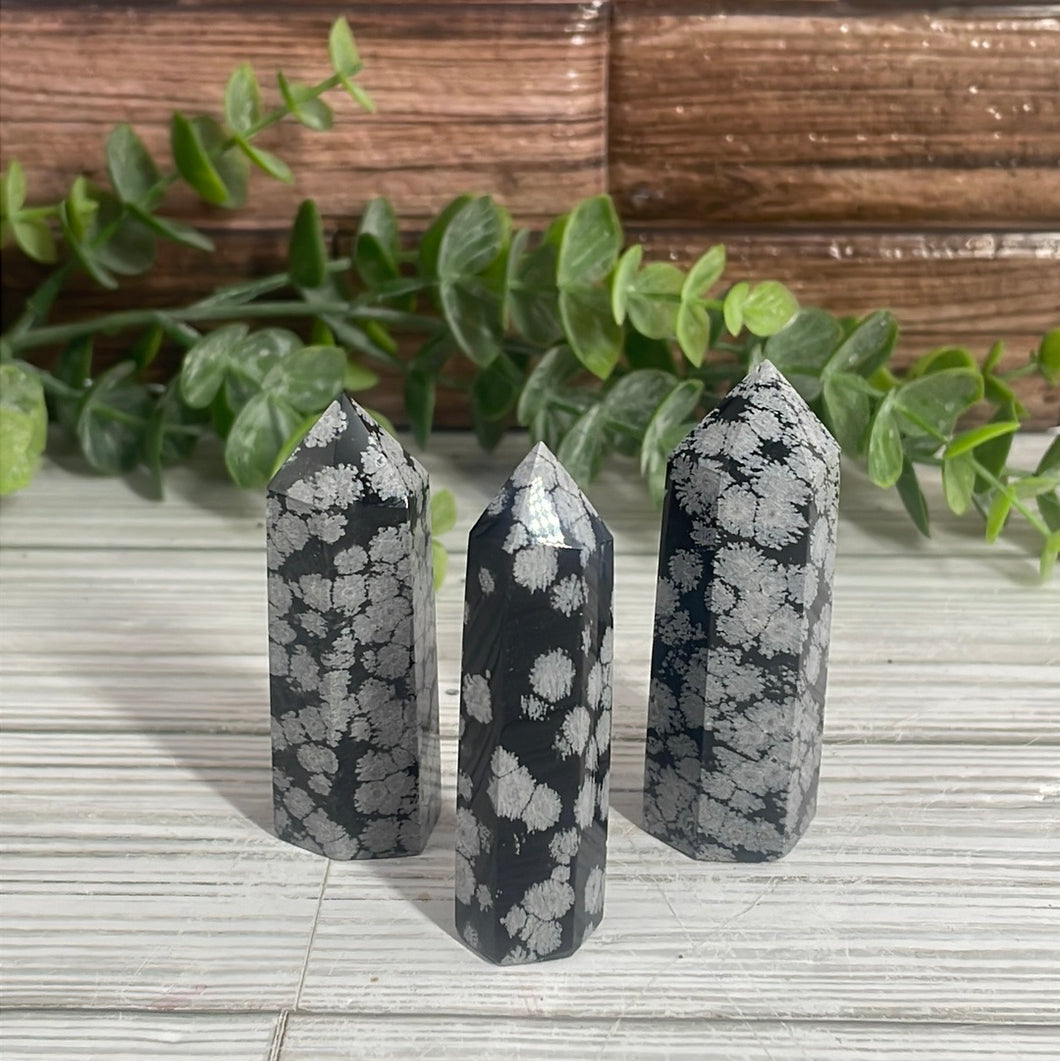 Snowflake Obsidian Tower Small