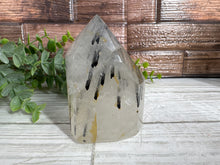 Load image into Gallery viewer, Black Tourmaline and Quartz Tower