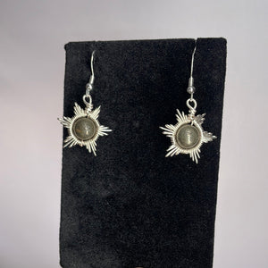 Pyrite Star Wire-Wrapped Earrings
