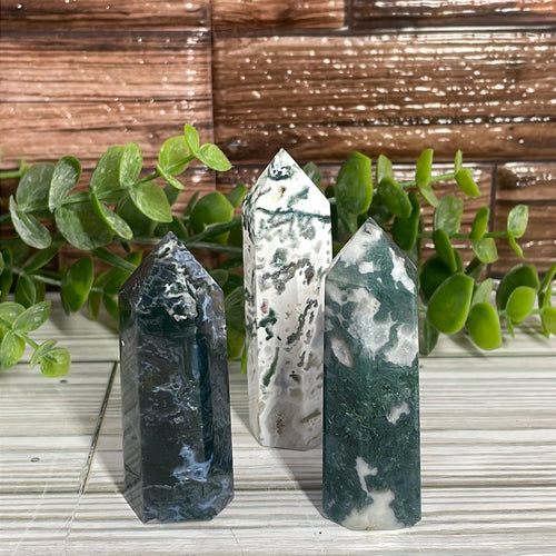 Moss Agate Tower Small