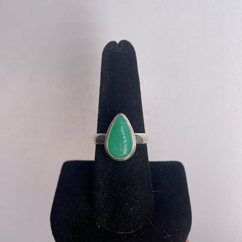Chrysoprase Size 8 Sterling Silver Ring
