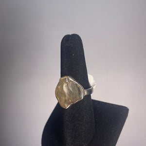 Libyan Desert Glass Size 8 Sterling Silver Ring