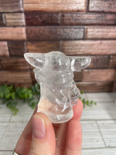 Load image into Gallery viewer, Clear Quartz Yoda Carving