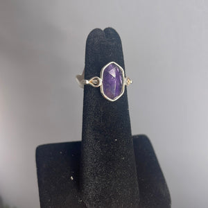 Amethyst Size 4 Sterling Silver Ring