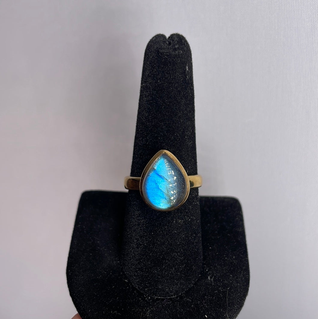 Labradorite Size 9 14k Gold Plated Ring