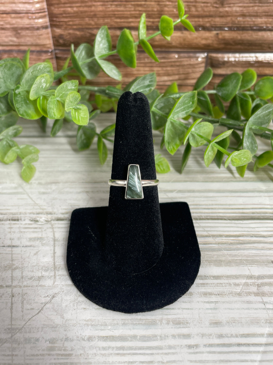 Seraphinite SZ 7 Sterling Silver Ring