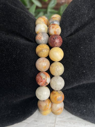 Crazy Lace Agate Crystal Bracelet