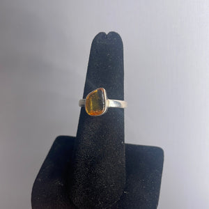 Amber Size 7 Sterling Silver Ring