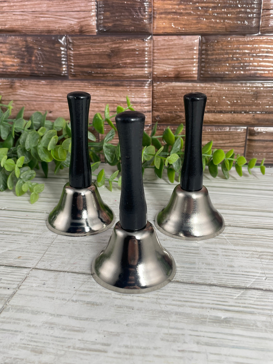 Silver Bell With Black Handle