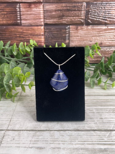 Sodalite Wire-Wrapped Pendant