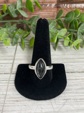 Load image into Gallery viewer, Black Rutile SZ 13 Sterling Silver Ring
