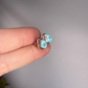 Larimar Sterling Silver Stud Earrings