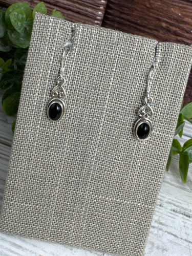 Black Onyx Sterling Silver Dangle Earrings