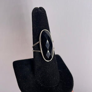 Black Onyx Size 8 Sterling Silver Ring