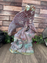 Load image into Gallery viewer, Eagle and Snake Ocean Jasper Carving