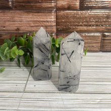 Load image into Gallery viewer, Black Tourmaline &amp; Quartz Tower