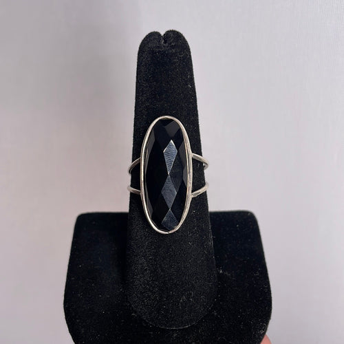 Black Onyx Size 8 Sterling Silver Ring
