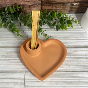 Terracotta Heart Palo Santo Holder