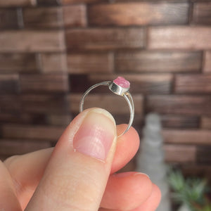 Pink Tourmaline Size 8 Sterling Silver Ring