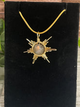 Load image into Gallery viewer, Labradorite Gold Star/Snowflake Wire-Wrapped Pendant