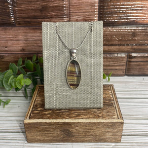 Rainbow Fluorite Sterling Silver Pendant