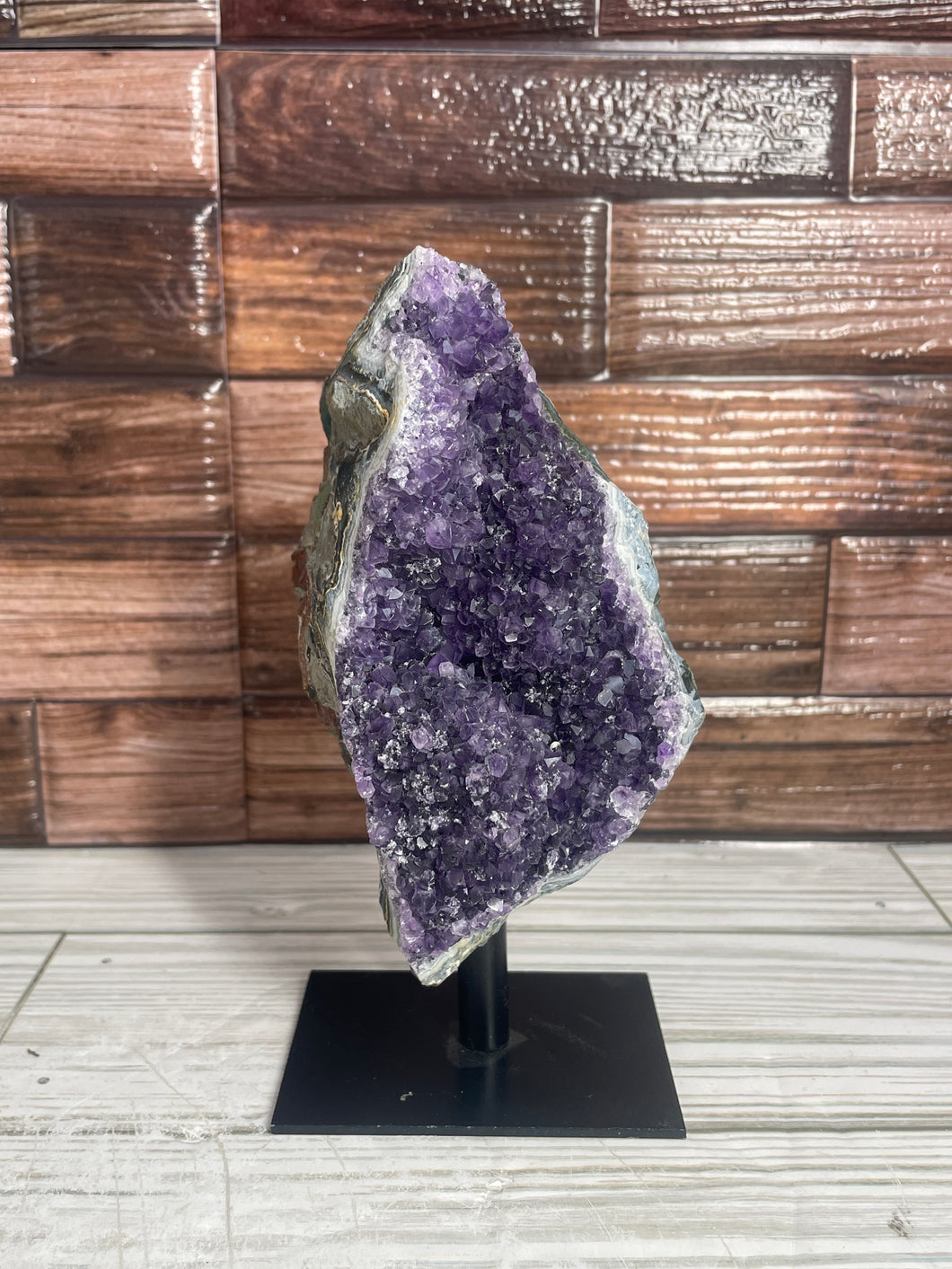 Amethyst Cluster On Metal Stand
