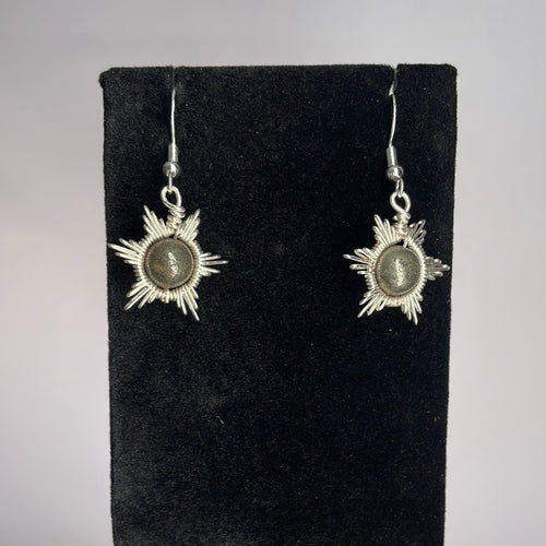 Pyrite Star Wire-Wrapped Earrings